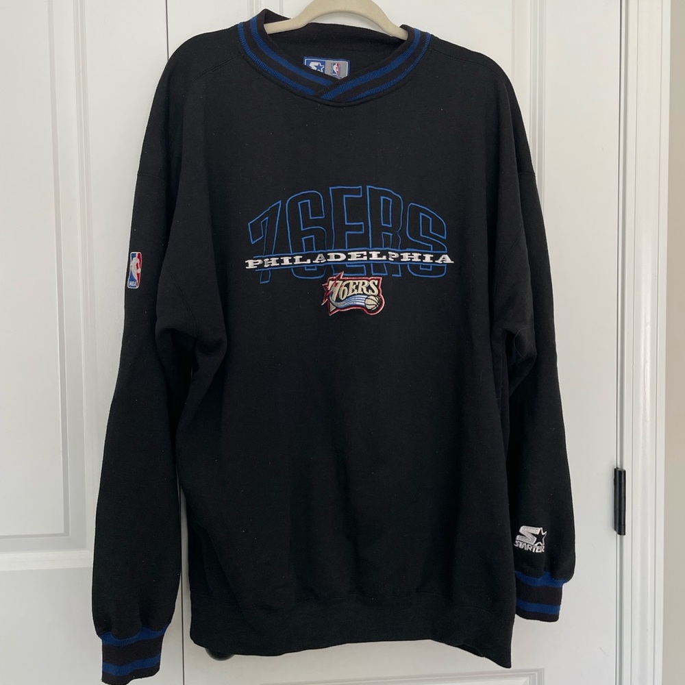 Vintage Philadelphia 76ers NBA Basketball Crewneck Sweatshirt Starter